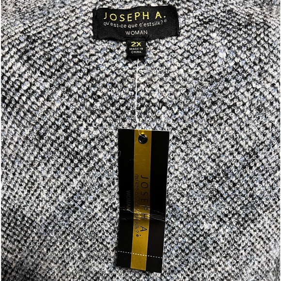 Joseph A. NWT Draped Open Cardigan ~ Blue & Gray Plaid ~ 2X - Picture 8 of 11